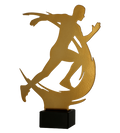 Metalltrophäe auf Marmorsockel Laufen