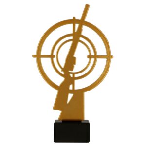 Metalltrophäe auf Marmorsockel Schießen