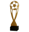 Metalltrophäe auf Marmorsockel Fußballspieler