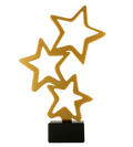 Metalltrophäe auf Marmorsockel Gwiazdki x3