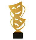 Metalltrophäe auf Marmorsockel Theater