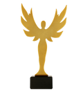 Metalltrophäe auf Marmorsockel Sieg