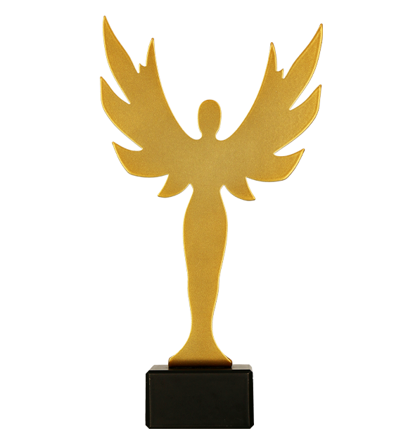 Metalltrophäe auf Marmorsockel Sieg