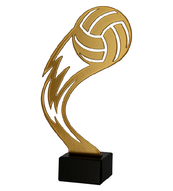 Metalltrophäe auf Marmorsockel Volleyball