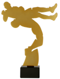 Metall Trophäe auf Marmorsockel Ringen