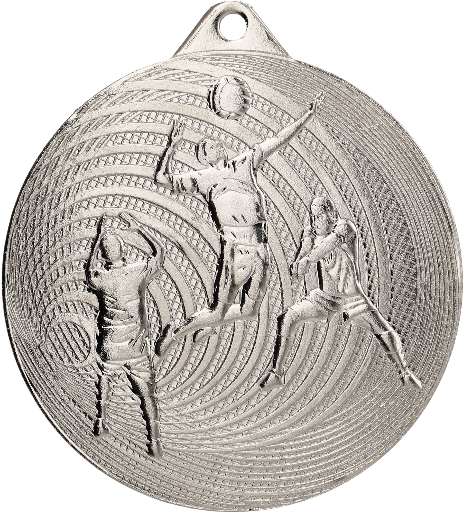 Medaille Stahl Volleyball Silber
