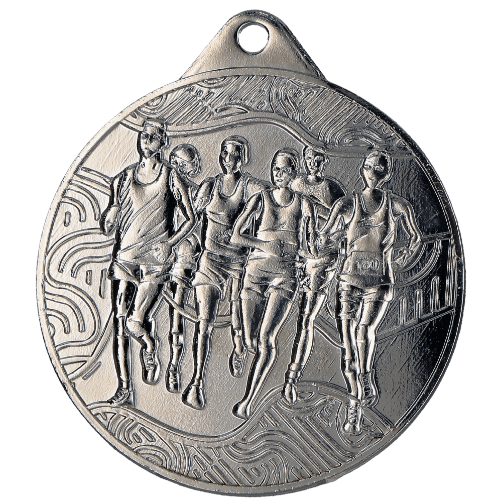 Medaille Stahl Laufen Silber