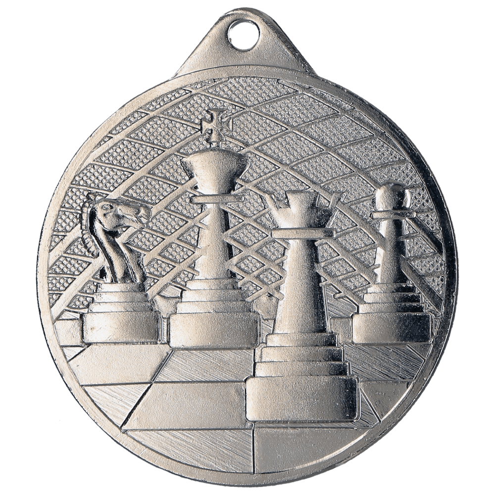 Medaille Stahl Schach Silber