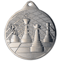 Medaille Stahl Schach Silber