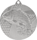 Angeln Fisch Stahlmedaille Silber