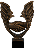 Statuette Handschlag Flügel