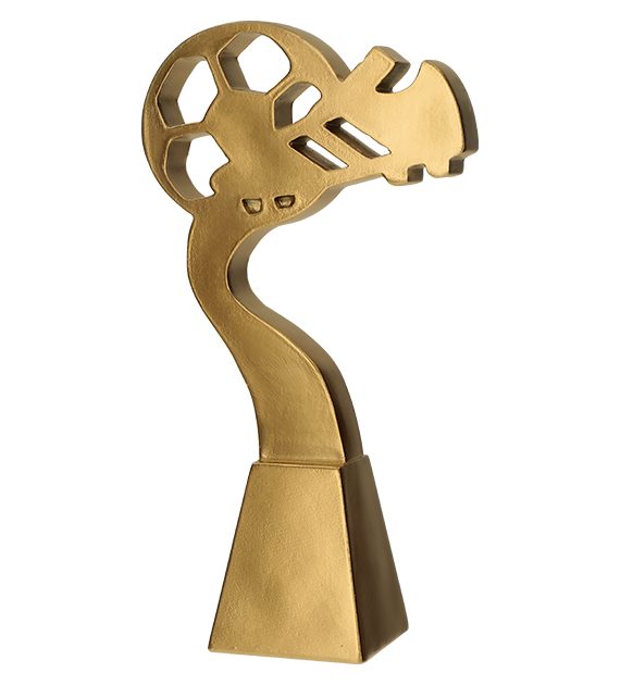 Statuette Gold Linie Fußball