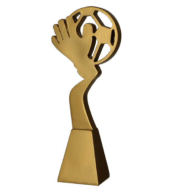 Statuette Gold Linie Fußball