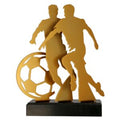 Metalltrophäe auf Marmorsockel Fußball