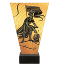 Monochrom Glastrophäe auf Marmorsockel Feuerwehr Feuerwehr