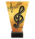 Monochrom Glastrophäe auf Marmorsockel Musik
