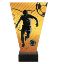 Monochrom Glastrophäe auf Marmorsockel Fußball Fußballspieler