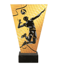 Monochrom Glastrophäe auf Marmorsockel Volleyball