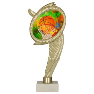Postument Kunststoff Gold auf Marmorsockel Basketball
