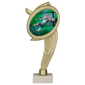 Postument Kunststoff Gold auf Marmorsockel Fußball