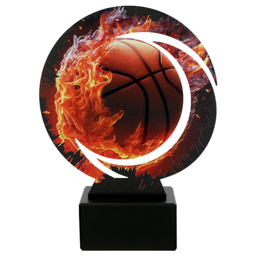 Metalltrophäe auf Marmorsockel Basketball (07-WR_BAS)