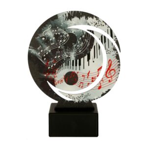 Metalltrophäe auf Marmorsockel Musik