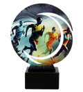 Metalltrophäe auf Marmorsockel Laufen