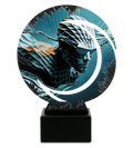 Metalltrophäe auf Marmorsockel Schwimmen