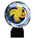Metalltrophäe auf Marmorsockel Volleyball